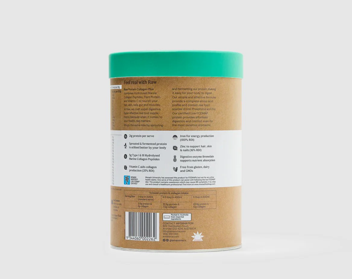 Amazonia Raw Protein Collagen Plus Choc Hazelnut - Image 3