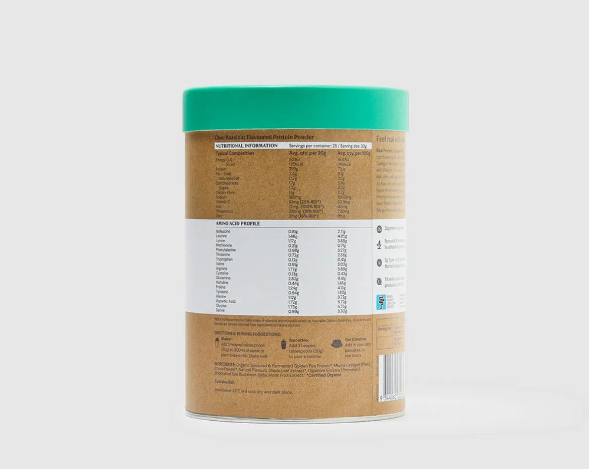 Amazonia Raw Protein Collagen Plus Choc Hazelnut - Image 4