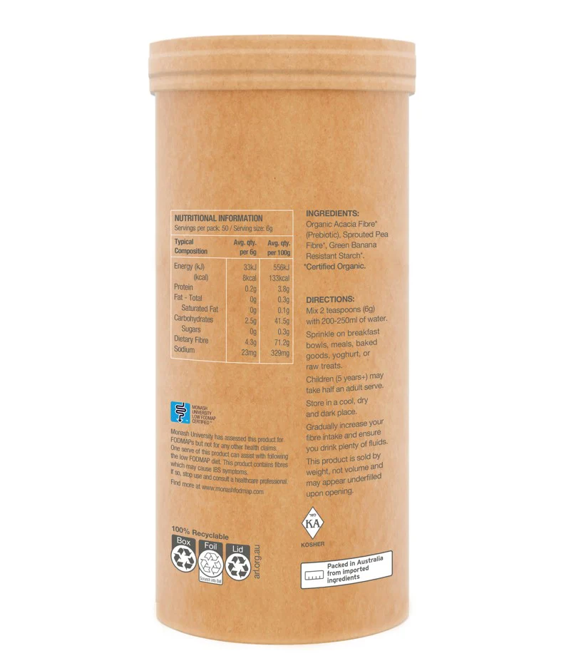 Amazonia Raw Real Food Nutrients Organic Fibre Unflavoured 300g - Image 2