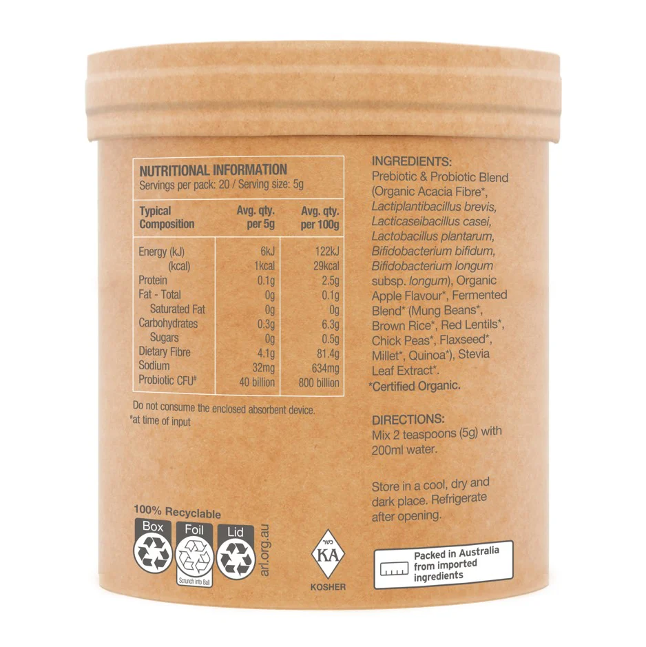 Amazonia Raw Real Food Nutrients Organic Probiotics Cloudy Apple - Image 2