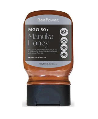 Beepower Raw Australian Manuka Honey MGO 50+ 400g Squeeze