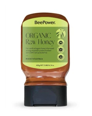 Beepower Raw Australian Organic Honey 400g Squeeze