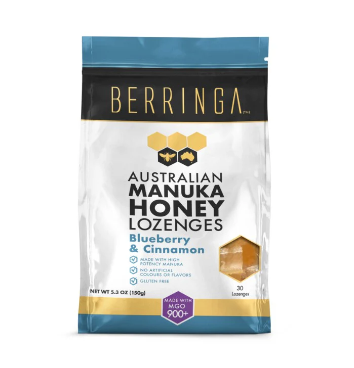 Berringa Manuka Honey Lozenges Blueberry and Cinnamon 150g