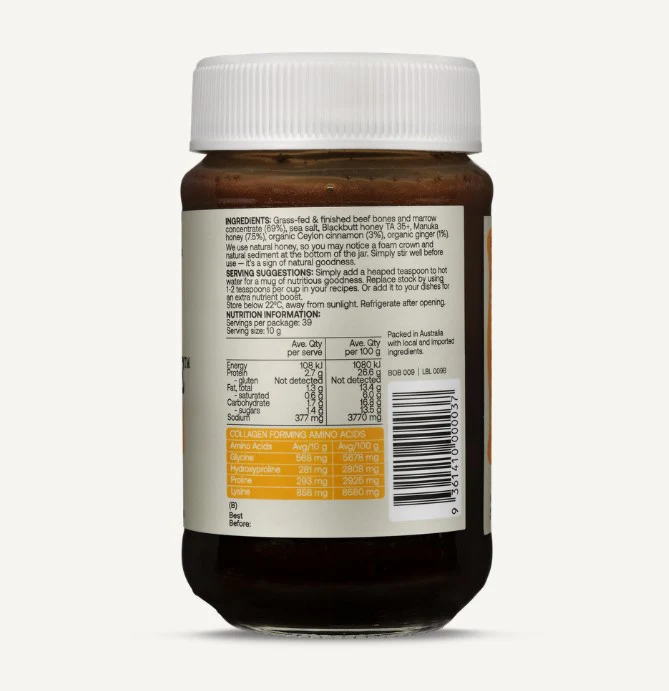 Best of the Bone, Bone Broth Concentrate Manuka Honey, Cinnamon & Ginger 390g - Image 3