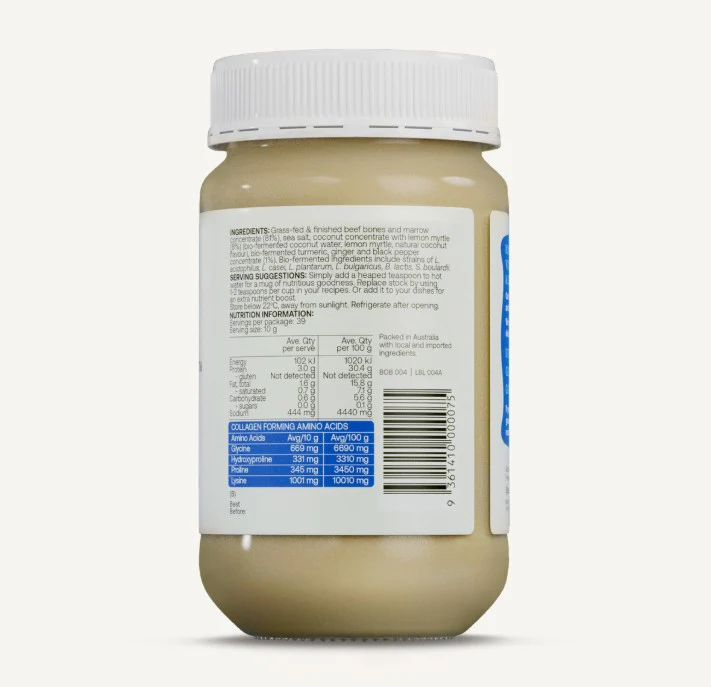Best of the Bone Broth Concentrate with Probiotic Coconut Lemon Myrtle Turmeric 390g - Image 3