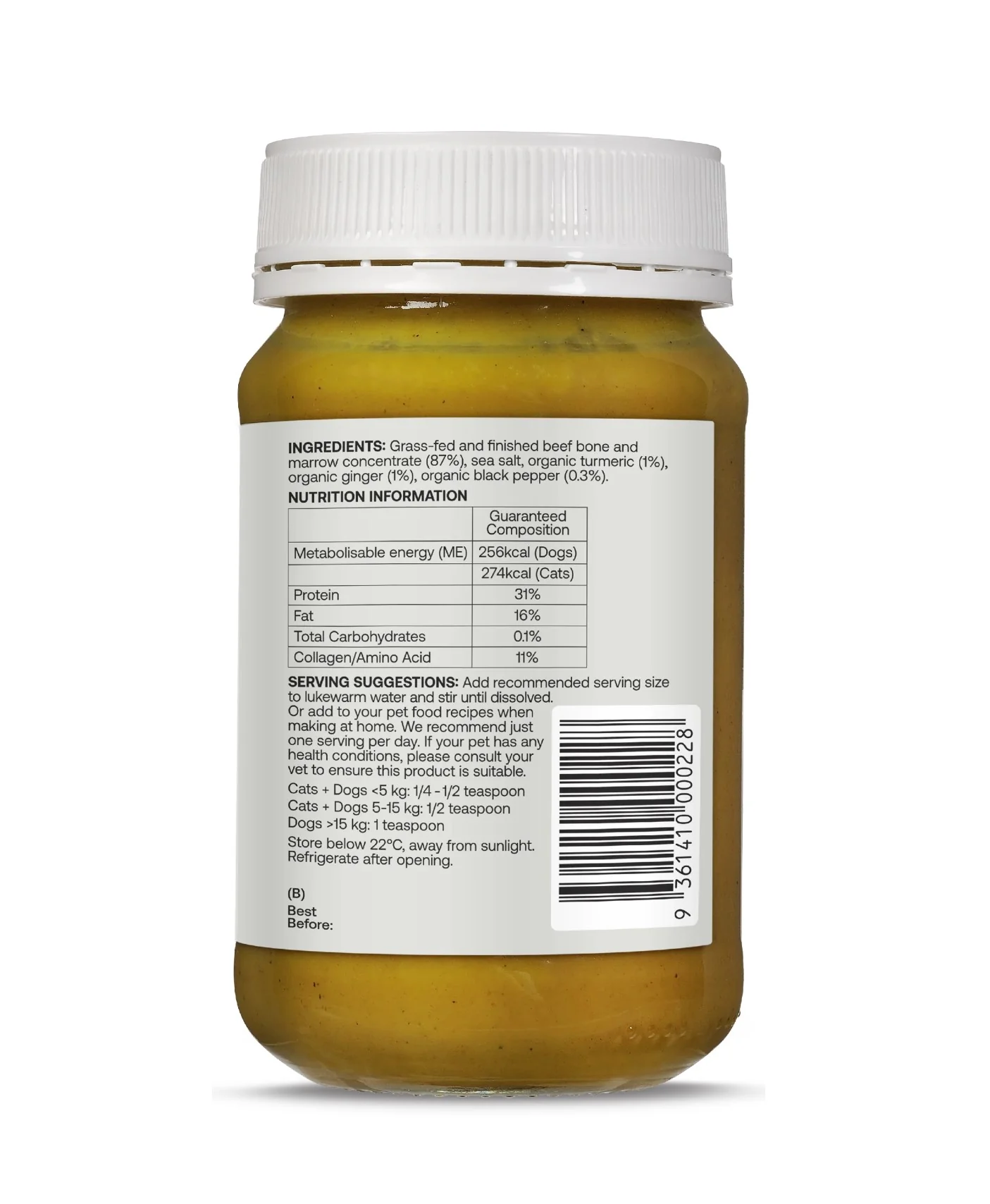 Best of the Bone Broth for Pets Turmeric 375g - Image 3