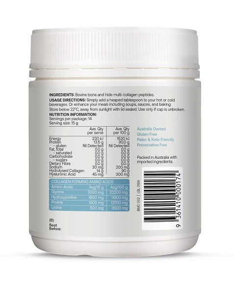 Best of the Bone Grass Fed Multi-Collagen Protein Hydrolysed Collagen Peptides Powder 210g - Image 3