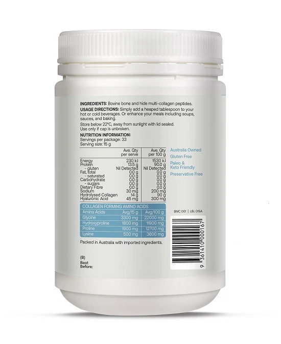 Best of the Bone Grass Fed Multi-Collagen Protein Hydrolysed Collagen Peptides Powder 210g - Image 5