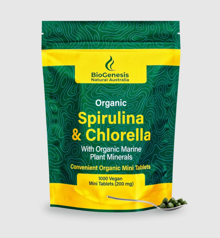 BIOG Australian Organic Spirulina & Chlorella + Marine Minerals 1000 mini tablets