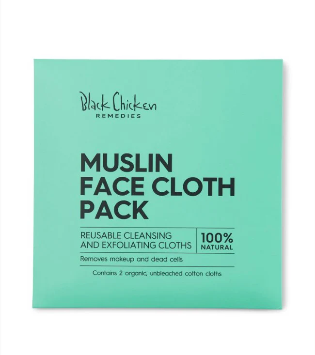 Black Chicken Remedies Muslin Face Cloth 2 Pack - Image 2