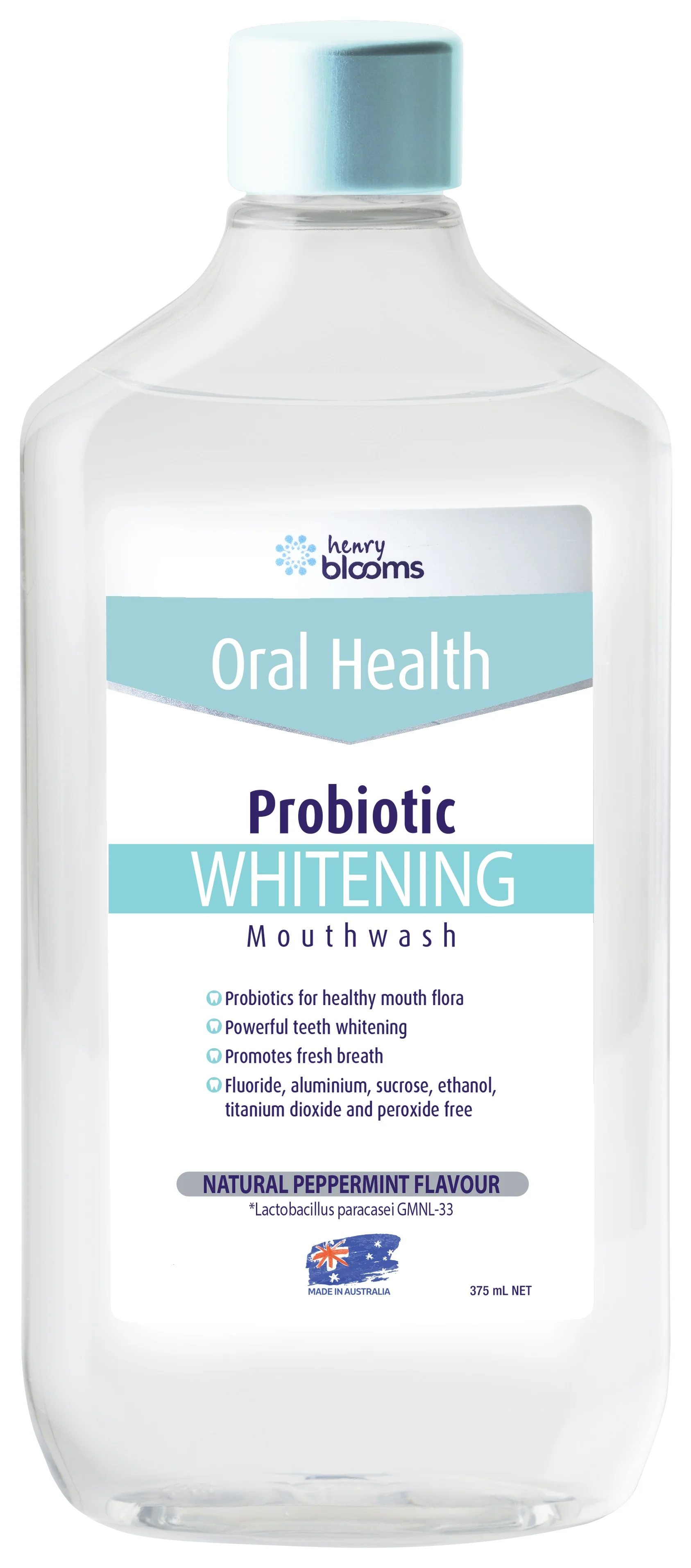 Henry Blooms Probiotic Whitening Mouthwash 375ml