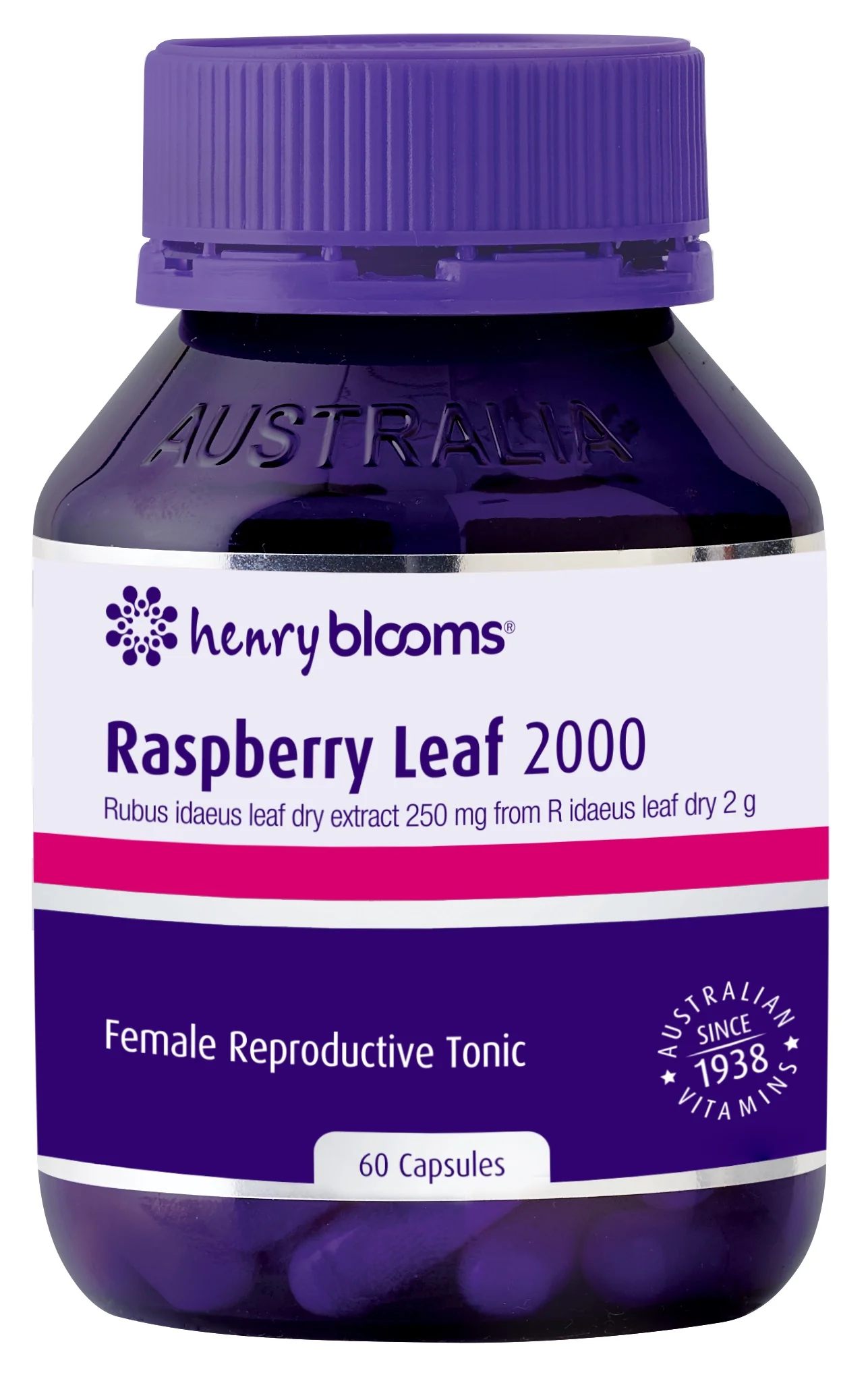 Henry Blooms Raspberry Leaf 2000 60 Capsules