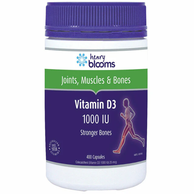 Henry Blooms Vitamin D3 1000IU 400 capsules