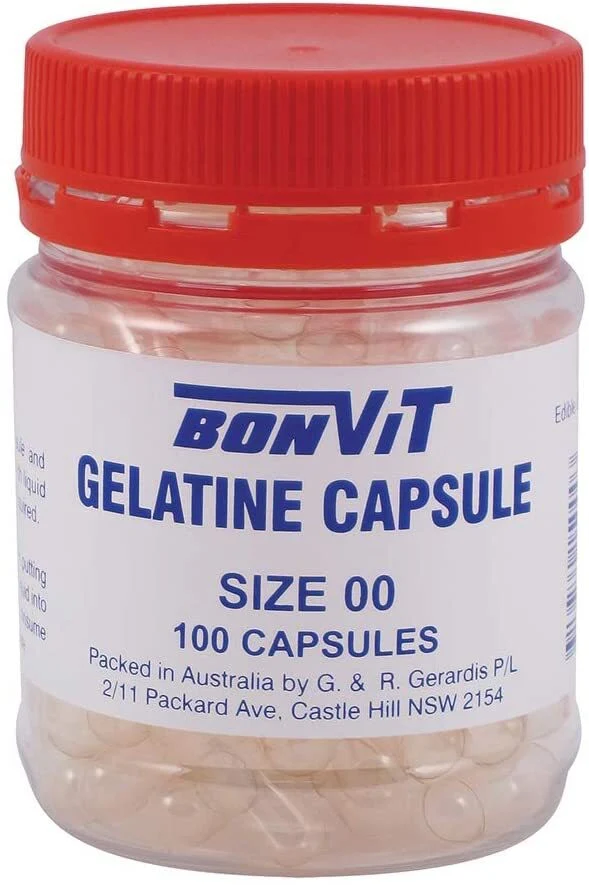 Bonvit Empty Gelatine Capsules 'OO' size 100 capsules