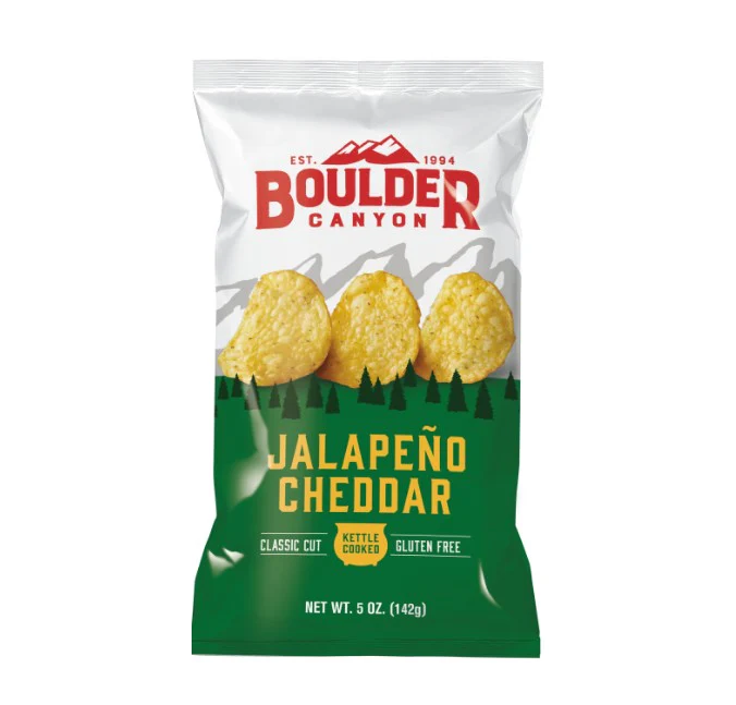 Boulder Canyon Jalapeño Cheddar Chips 142g - Box of 12