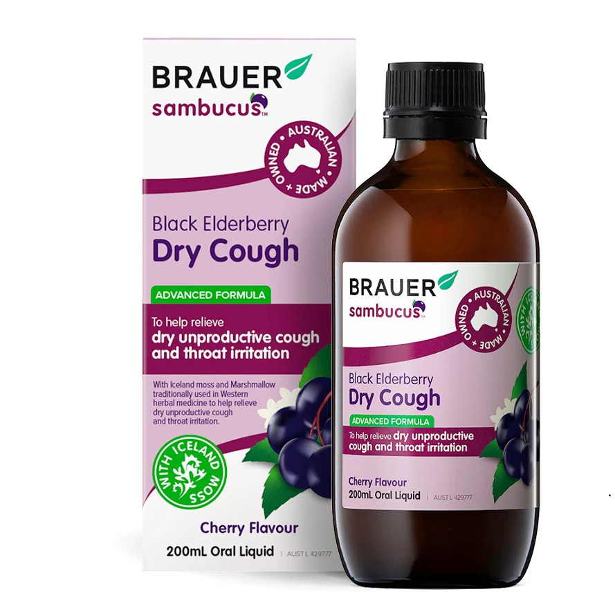 Brauer Black Elderberry Adult Dry Cough 200ml