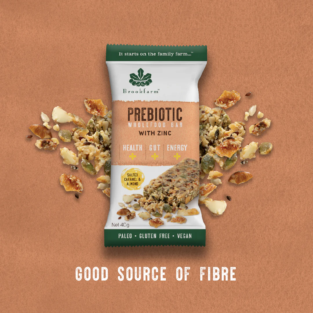 Brookfarm Salted Caramel & Almond Prebiotic Bar 40g x 12 Pack