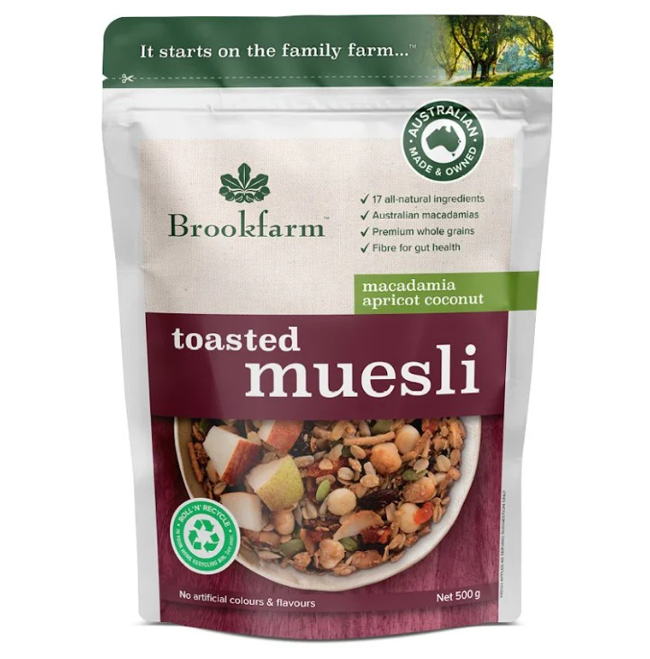 Brookfarm Toasted Muesli Macadamia, Apricot & Coconut