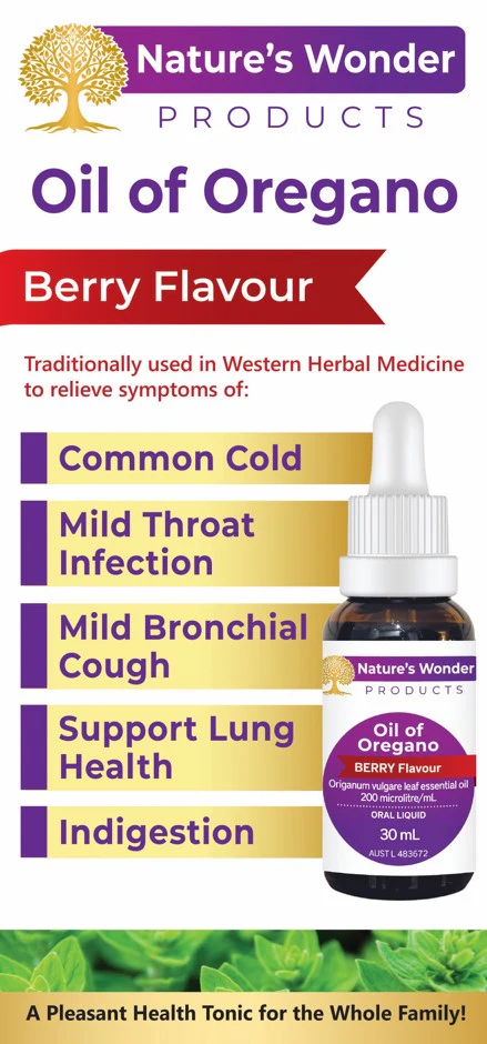 Cayenne Nature's Wonder Oil of Oregano Berry Flavour dropper 30ml - Image 3