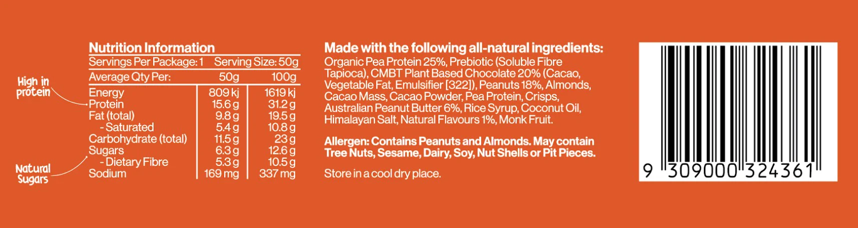 CMBT Nutrition Layered Protein Bar Choc Peanut Butter 50g - Box of 12 - Image 3