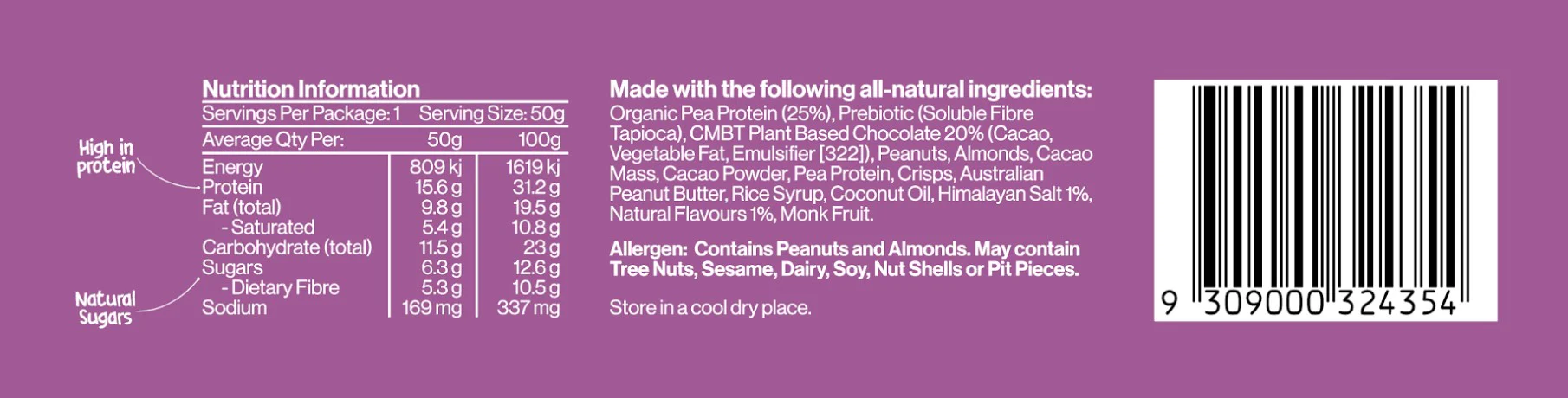 CMBT Nutrition Layered Protein Bar Salted Caramel Brownie 50g - Box of 12 - Image 3