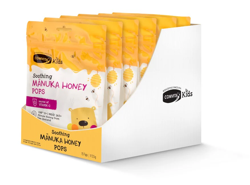 Comvita Kids Soothing Manuka 15 Pops - Box of 6