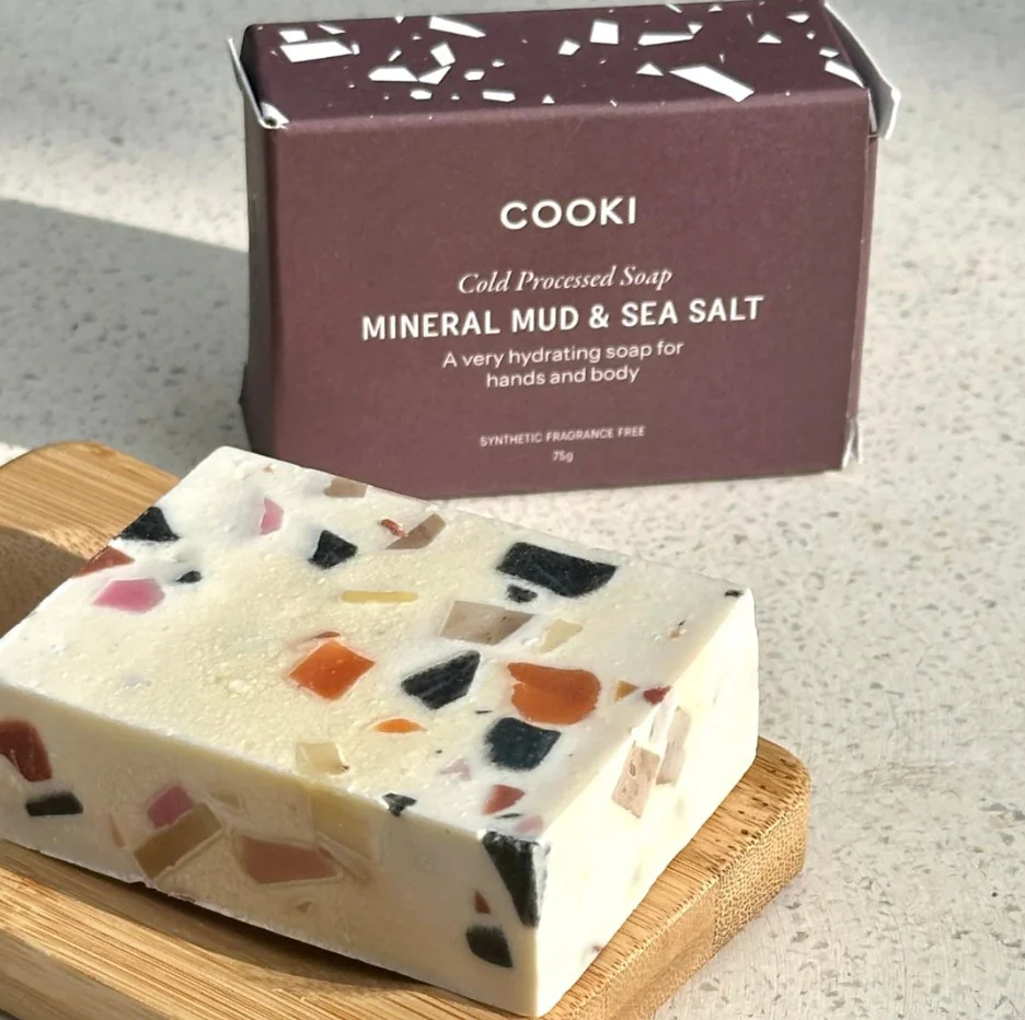 Cooki Haircare Cold Processed Hand & Body Soap in Mineral Mud & Sea Salt 90g - Image 2