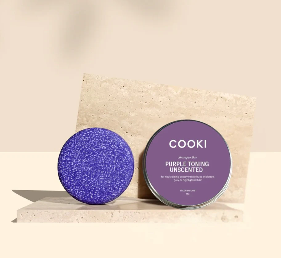 Cooki Haircare Purple Shampoo Bar Unscented With Tin 65g - Image 2