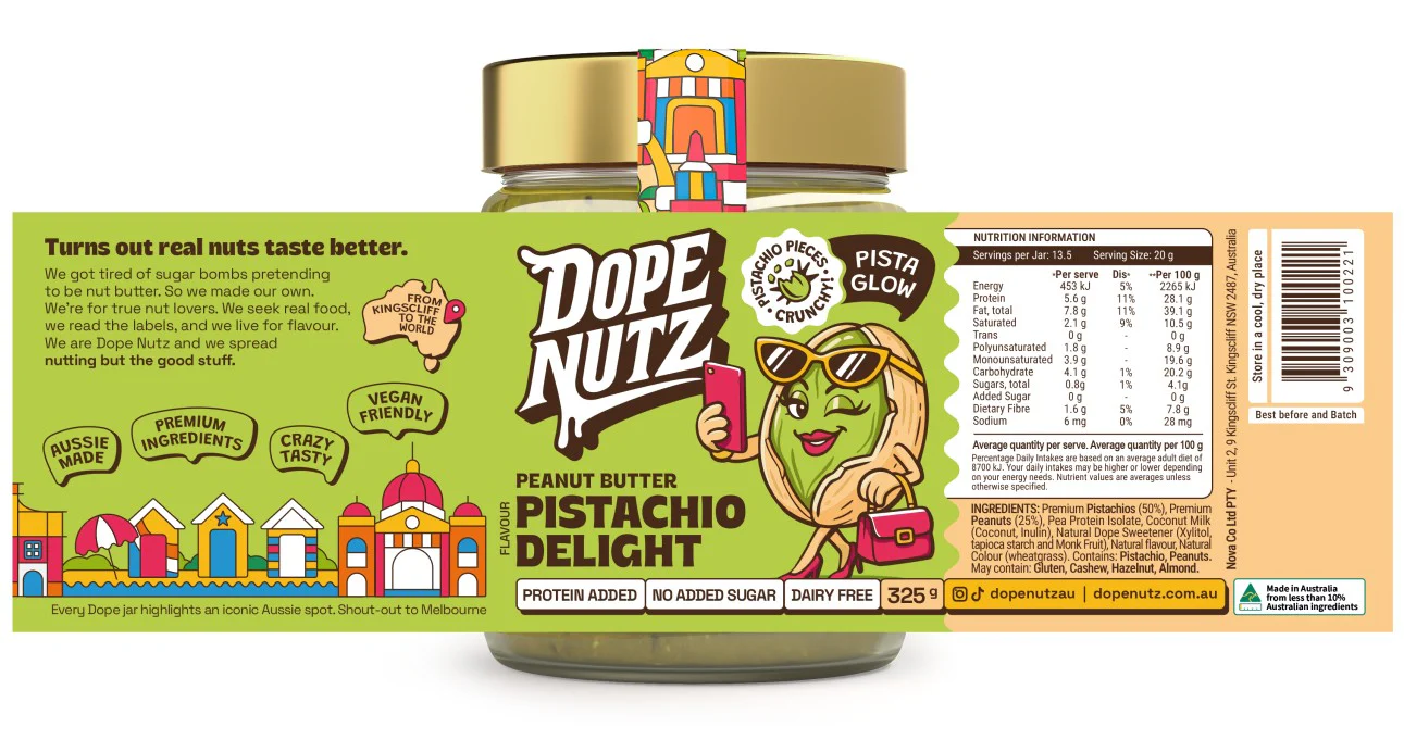 Dope Nutz Peanut Butter Pistachio Delight 325g - Image 4