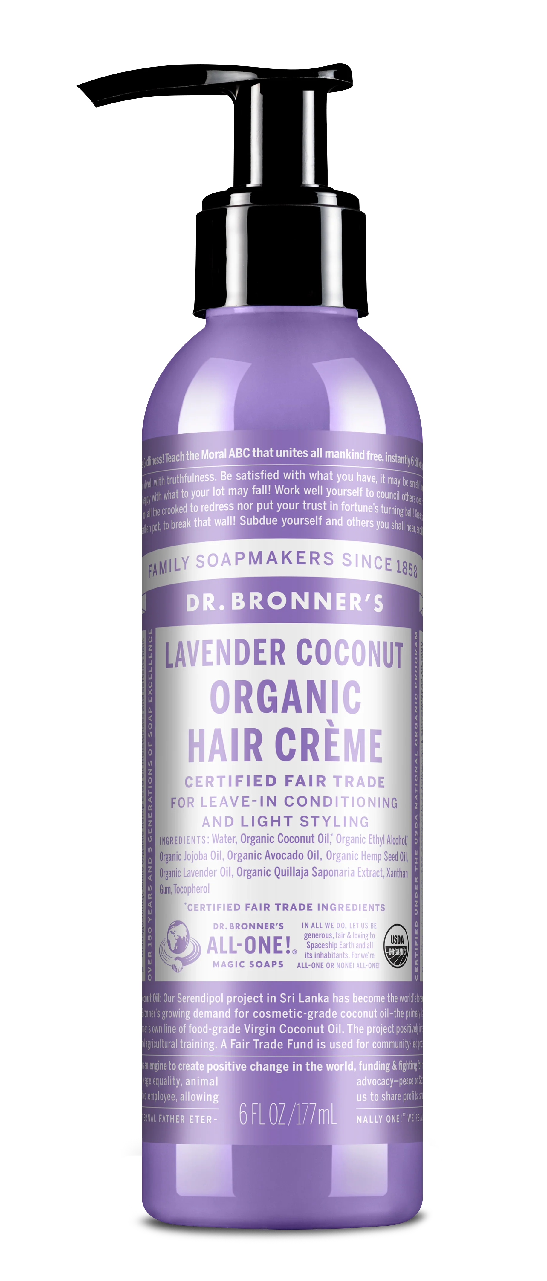 Dr Bronner's Organic Hair Cream Lavender Coconut