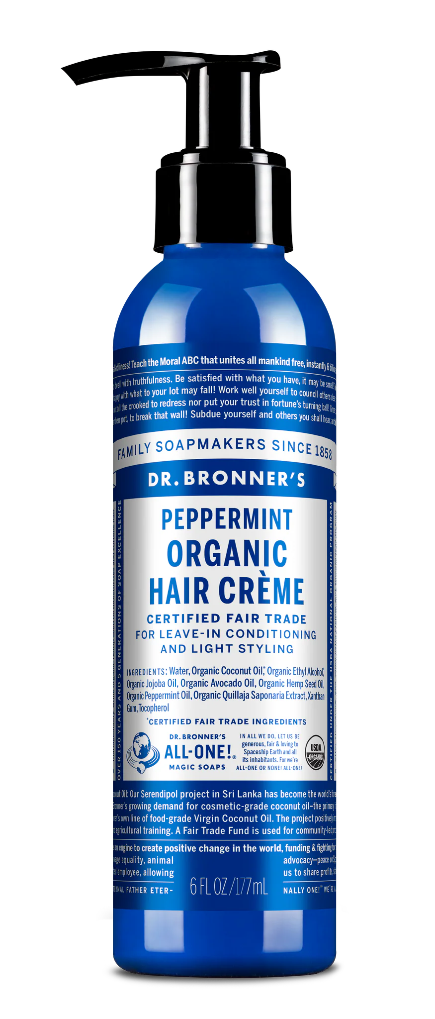 Dr Bronner's Organic Hair Cream Peppermint 177ml