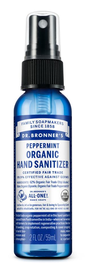 Dr. Bronner's Organic Hand Sanitizer Peppermint 59ml Box of 12 - Image 2
