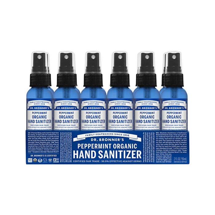 Dr. Bronner's Organic Hand Sanitizer Peppermint 59ml Box of 12 - Image 3