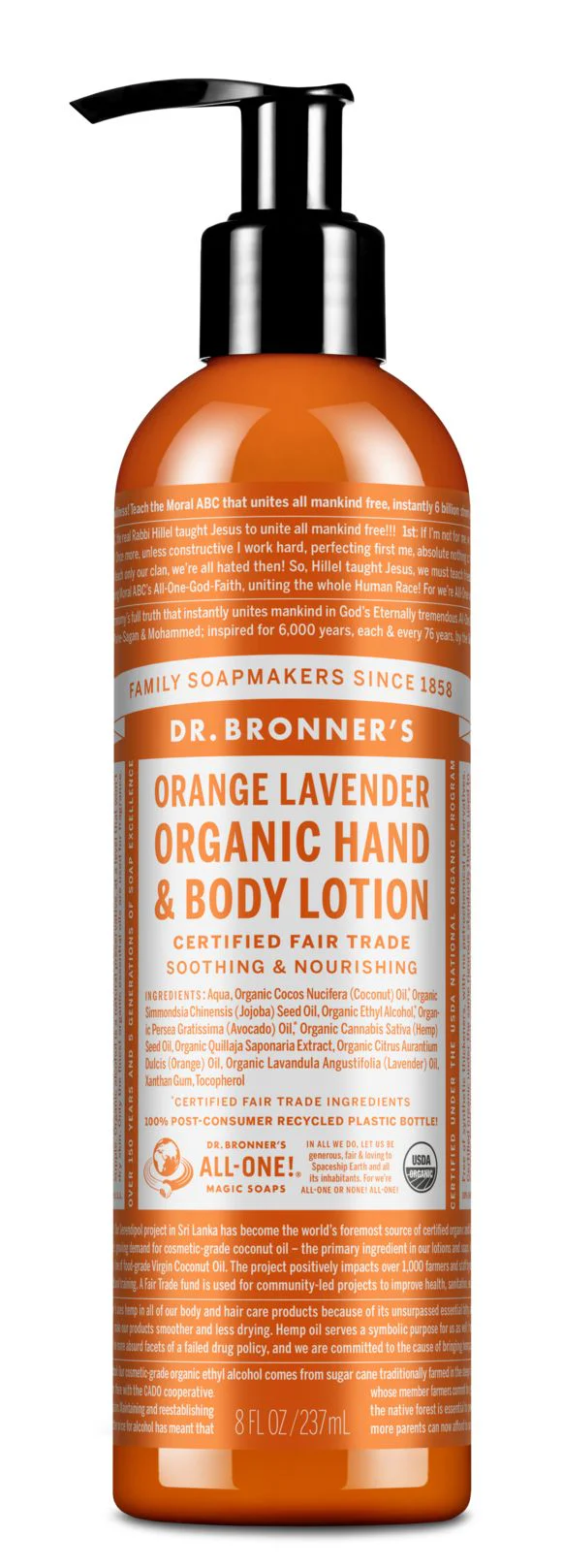 Dr Bronner's Organic Lotion Orange Lavender 237ml