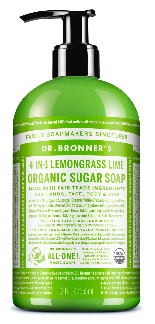 Dr Bronner's Organic Pump Soap Lemongrass Lime - Image 3