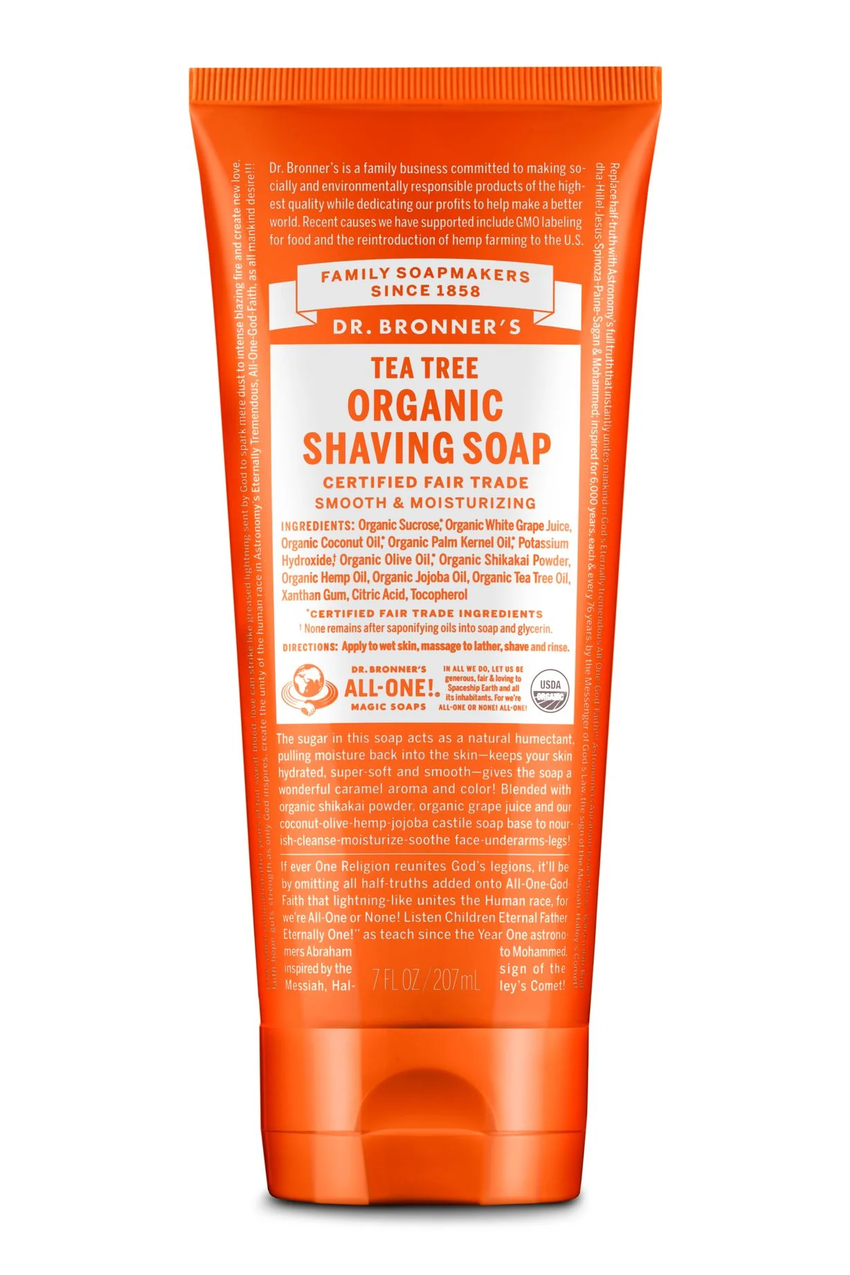 Dr Bronner's Organic Shaving Soap Tea Tree 207ml
