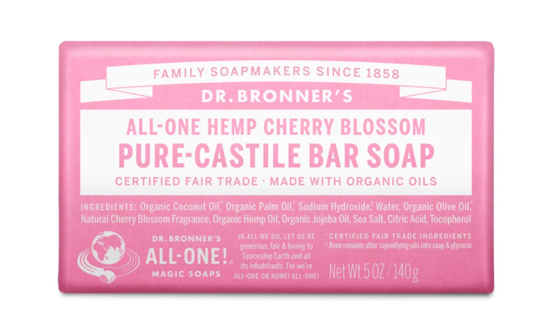 Dr Bronner's 18-in-1 Pure Castile MAGIC BAR SOAP Cherry Blossom 140g