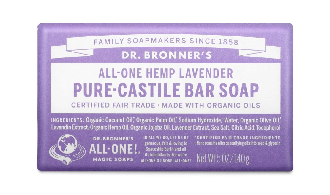 Dr Bronner's 18-in-1 Pure Castile MAGIC BAR SOAP Lavender 140g