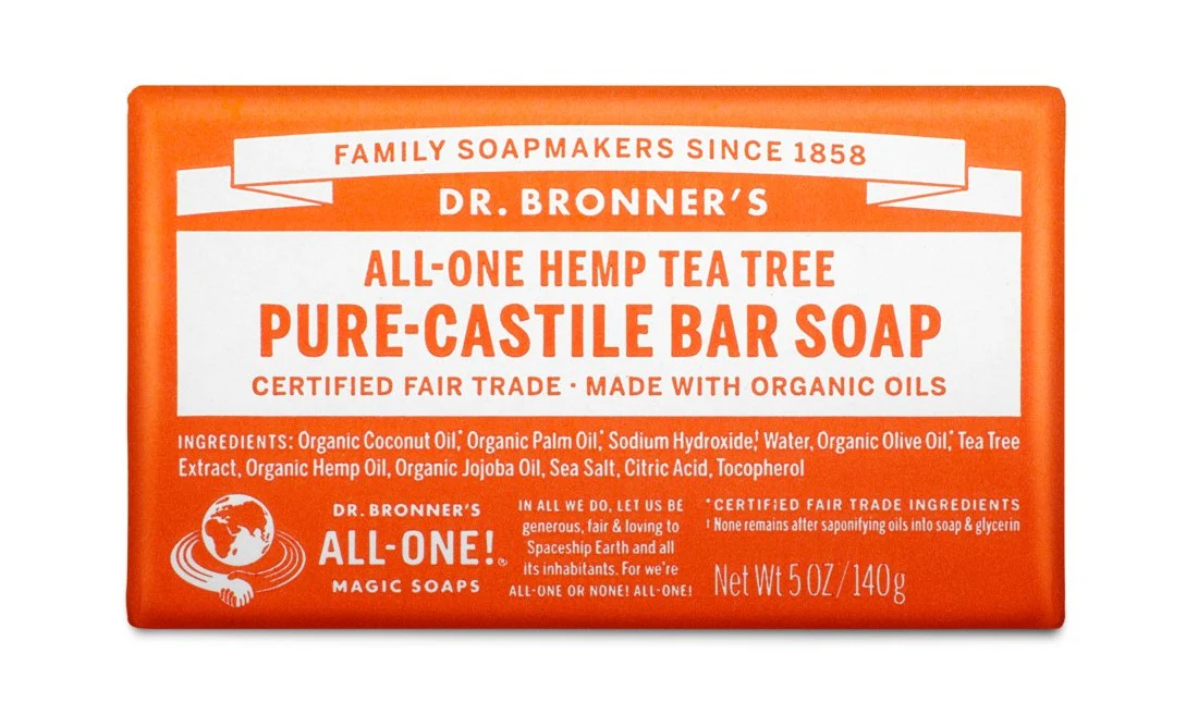 Dr Bronner's 18-in-1 Pure Castile MAGIC BAR SOAP Tea Tree 140g