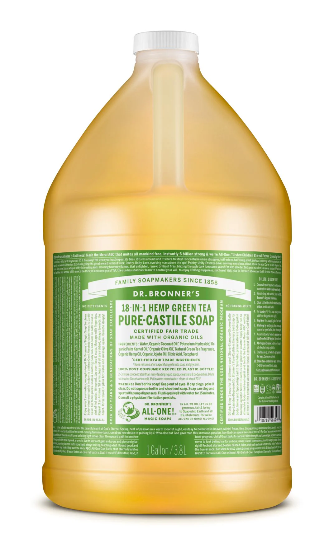 Dr Bronner's 18-in-1 Pure Castile MAGIC SOAP Green Tea - Image 5
