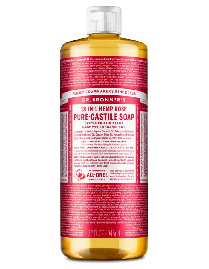 Dr Bronner's 18-in-1 Pure Castile MAGIC SOAP Rose - Image 4