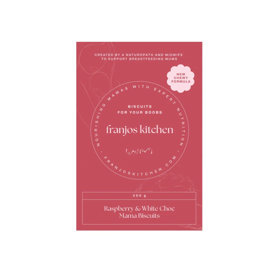 Franjo's Kitchen Mama Biscuits Raspberry and White Choc 200g