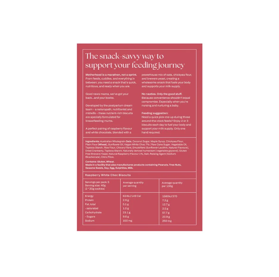 Franjo's Kitchen Mama Biscuits Raspberry and White Choc 200g - Image 2