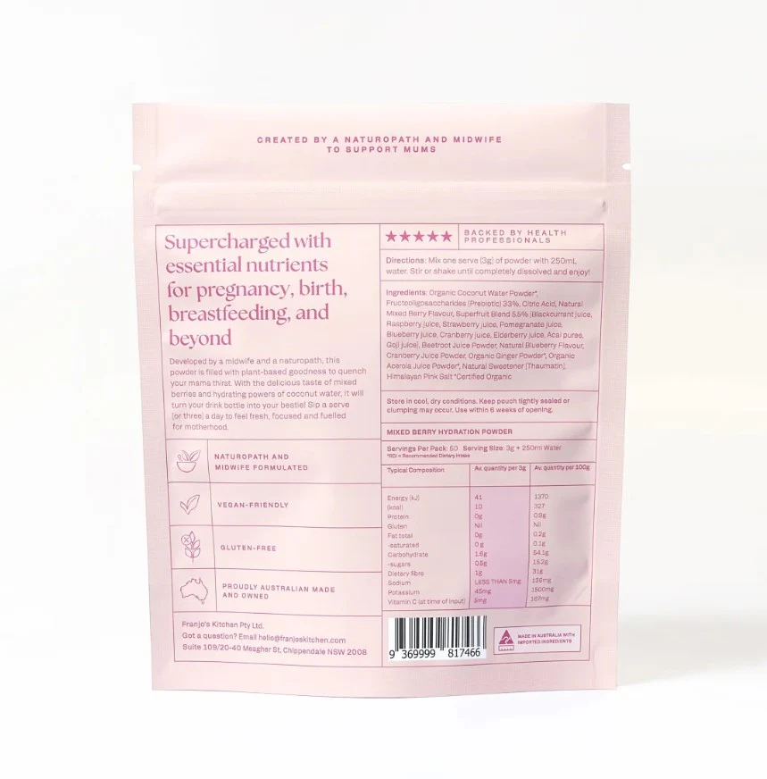 Franjo's Kitchen Motherhood Hydration Powder Mixed Berry & Coconut Blend - Image 2