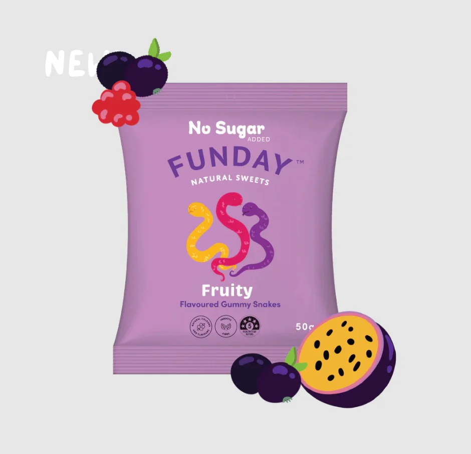 Funday Fruity Gummy Snakes 50g - Box of 12