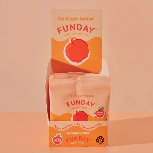 Funday Peaches and Cream 50g - Box of 12 - Image 2