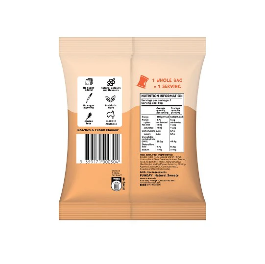 Funday Peaches and Cream 50g - Box of 12 - Image 3