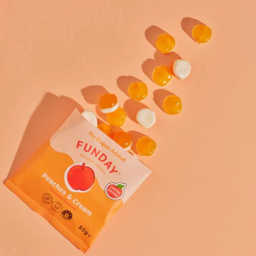 Funday Peaches and Cream 50g - Box of 12 - Image 4