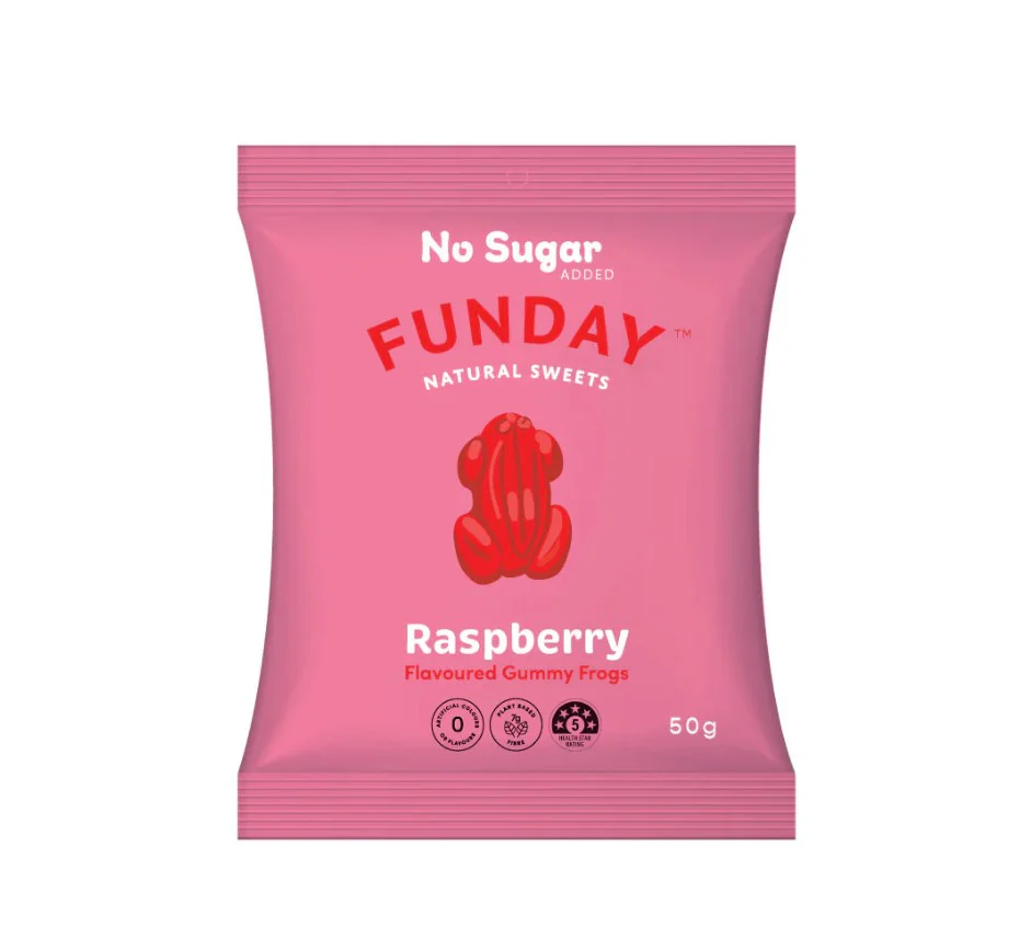 Funday Raspberry Gummy Frogs 50g - Box of 12