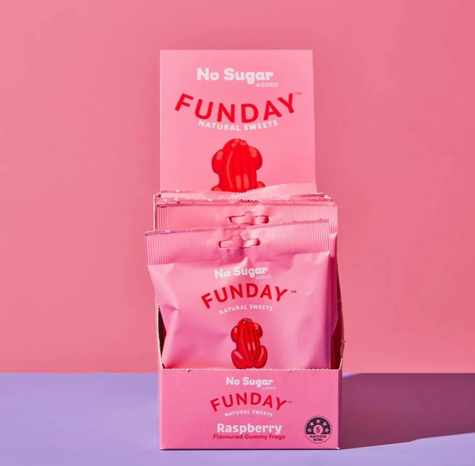 Funday Raspberry Gummy Frogs 50g - Box of 12 - Image 2